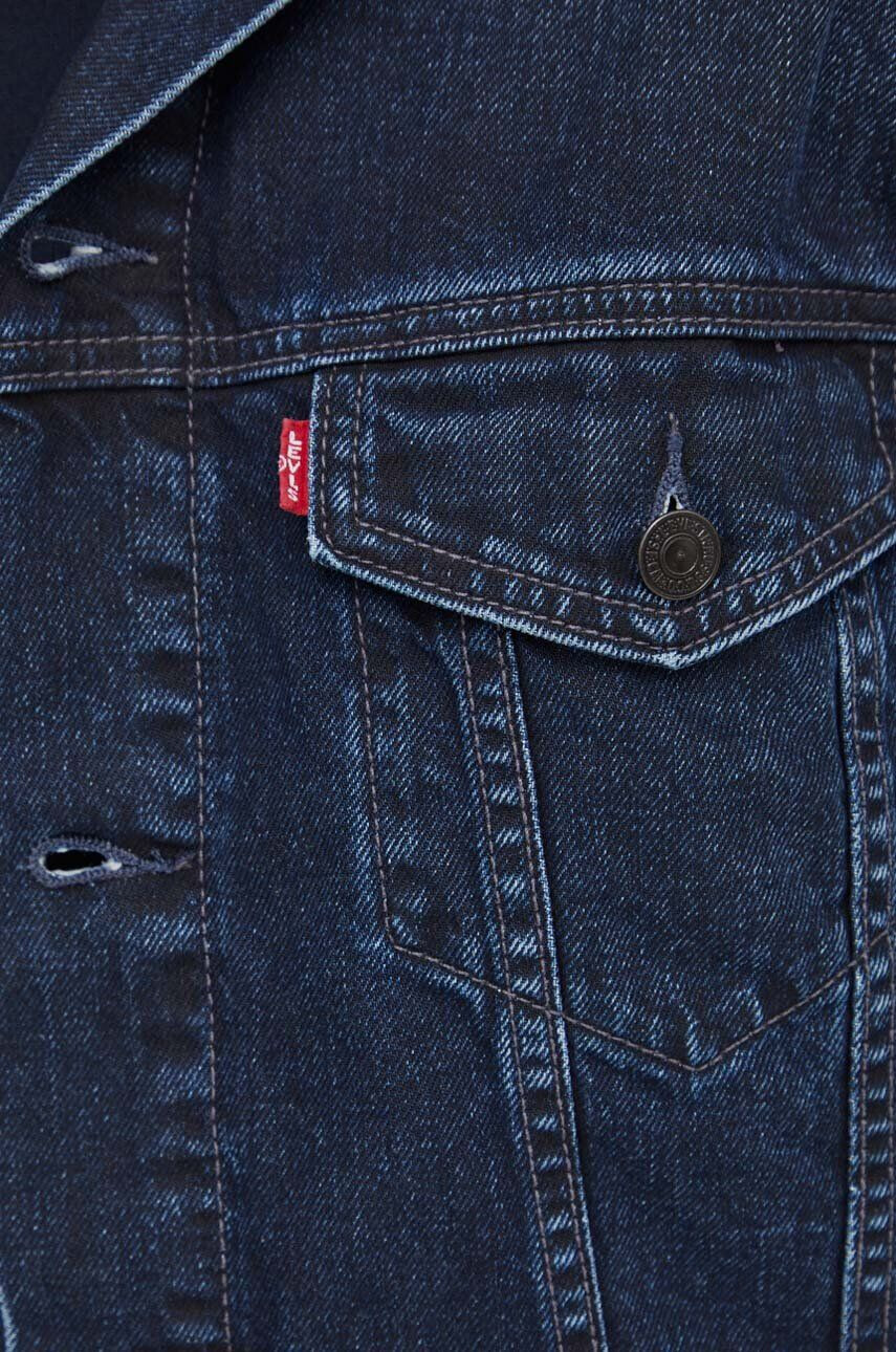 Levi's Rifľová bunda pánska tmavomodrá farba prechodná oversize - Pepit.sk