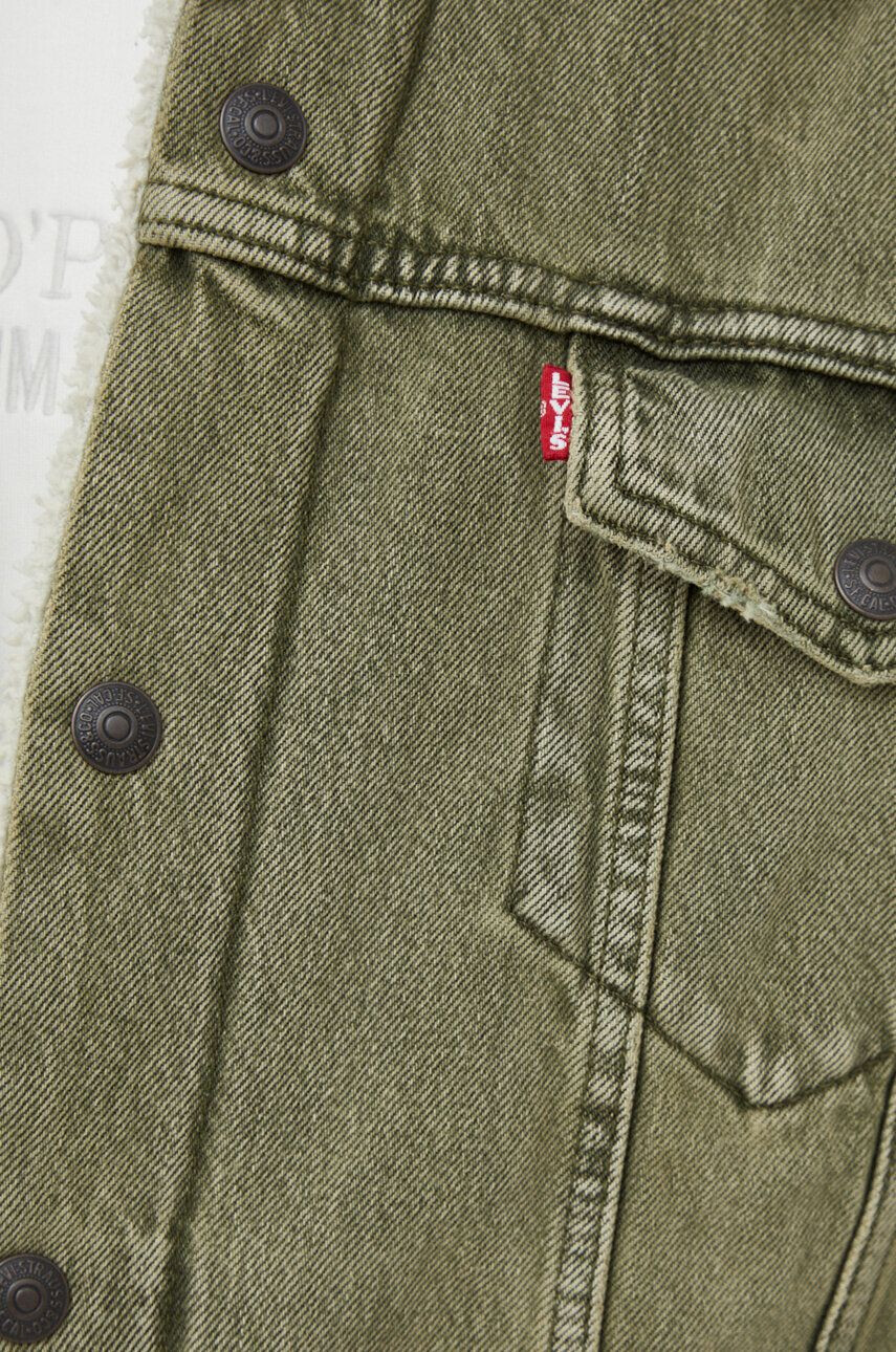 Levi's Rifľová bunda pánska zelená farba prechodná - Pepit.sk