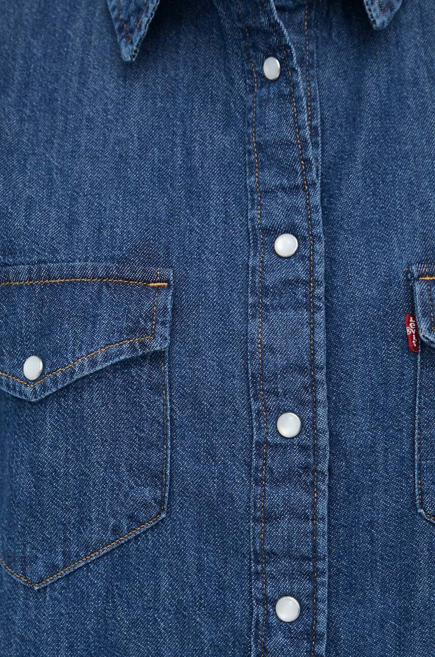 Levi's Rifľová košeľa dámska tmavomodrá farba regular s klasickým golierom - Pepit.sk