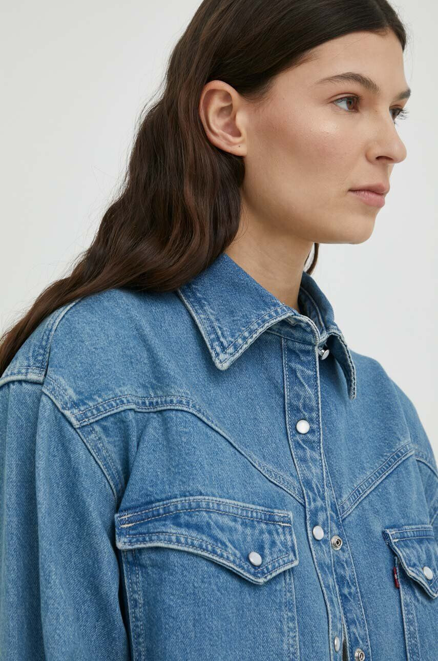 Levi's Rifľová košeľa dámska voľný strih s klasickým golierom - Pepit.sk