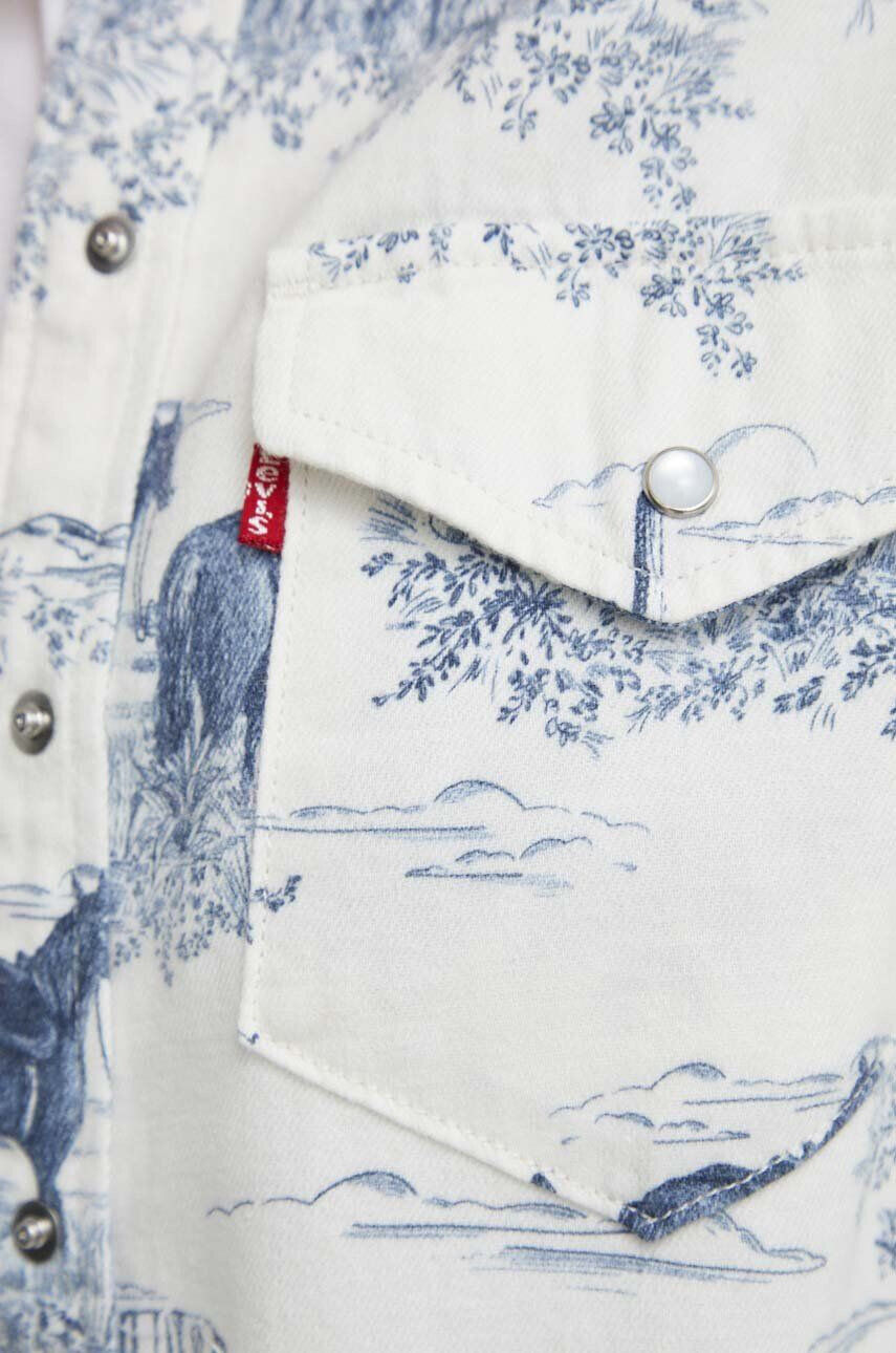 Levi's Rifľová košeľa dámska béžová farba regular s klasickým golierom - Pepit.sk