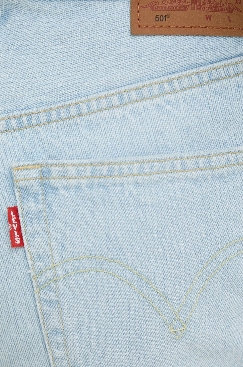 Levi's Rifľové krátke nohavice 56327.0313-LightIndig dámske jednofarebné vysoký pás - Pepit.sk