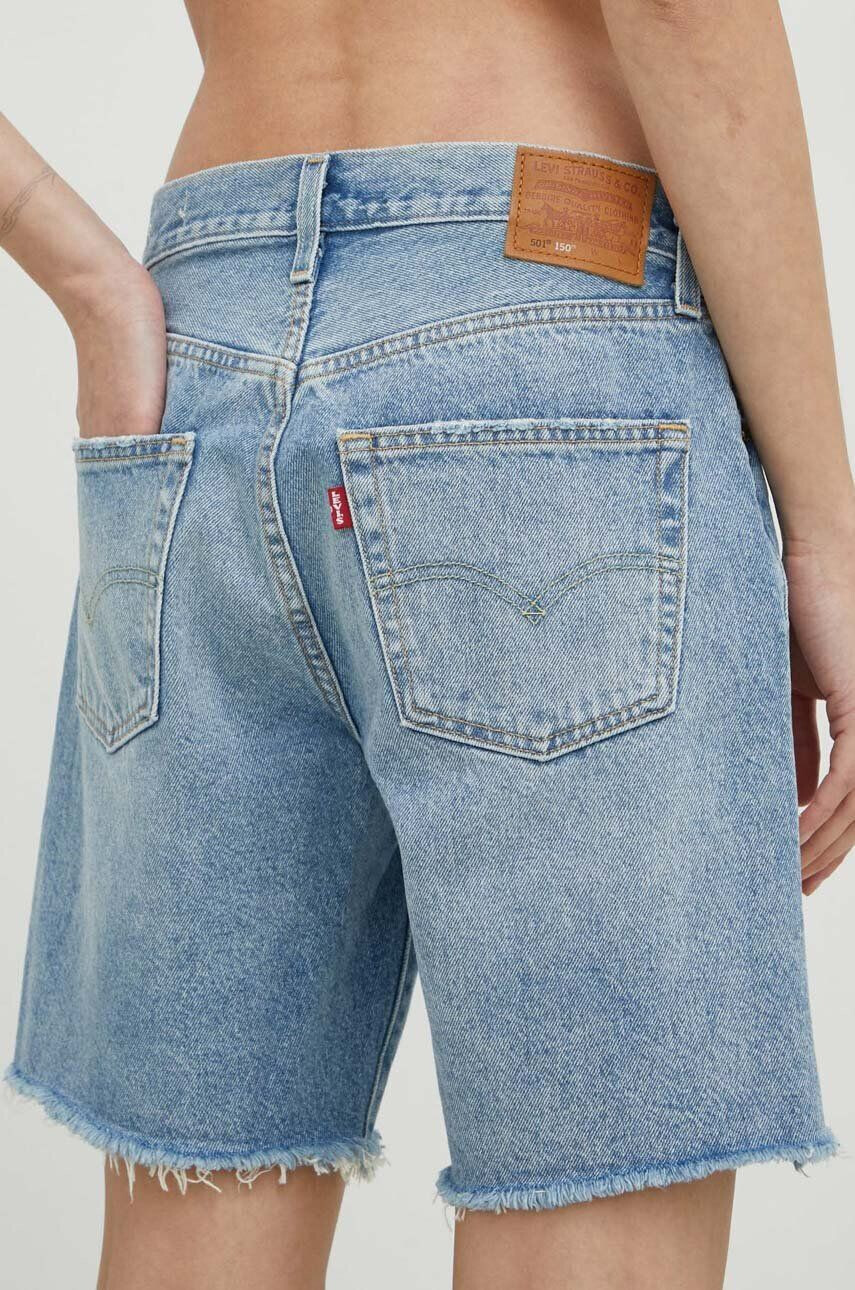 Levi's Rifľové krátke nohavice dámske vzorované vysoký pás - Pepit.sk