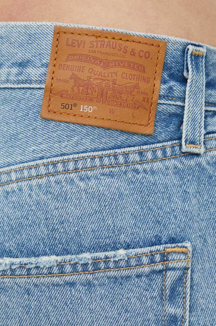 Levi's Rifľové krátke nohavice dámske vzorované vysoký pás - Pepit.sk