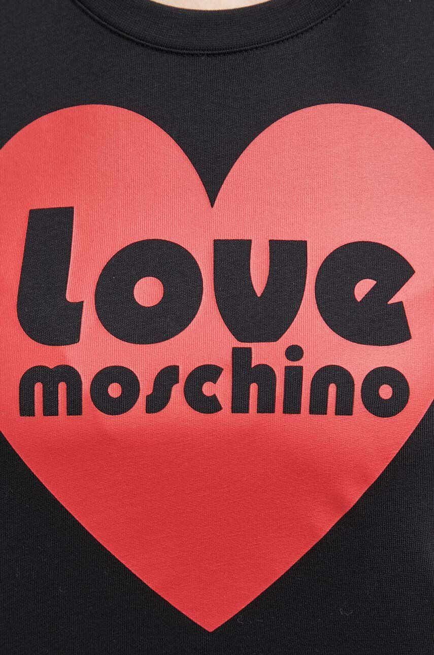 Love Moschino Bavlnené tričko fialová farba - Pepit.sk