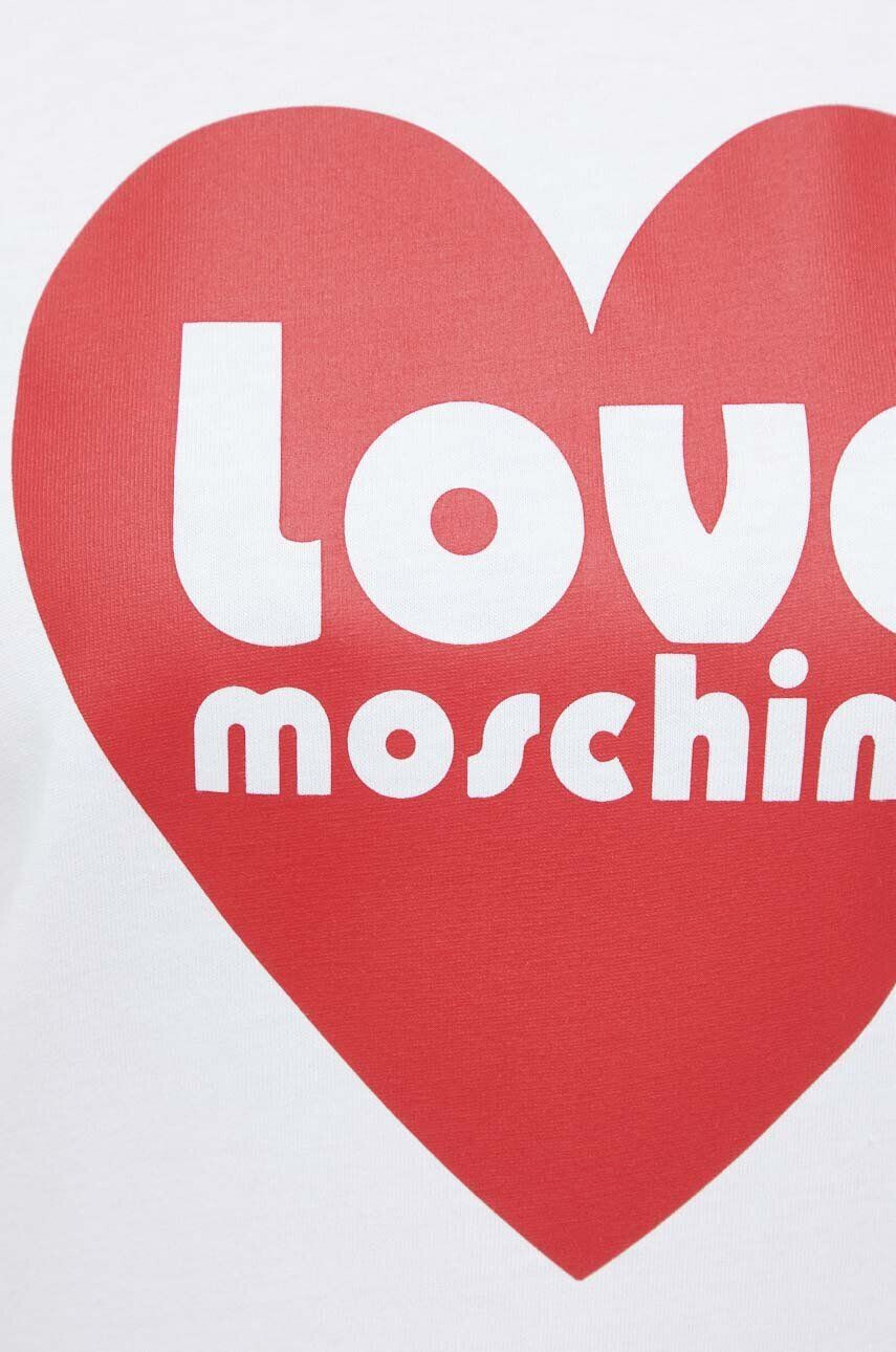 Love Moschino Bavlnené tričko biela farba - Pepit.sk