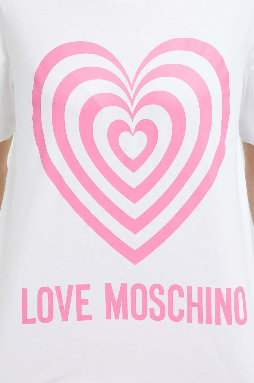 Love Moschino Bavlnené tričko biela farba - Pepit.sk