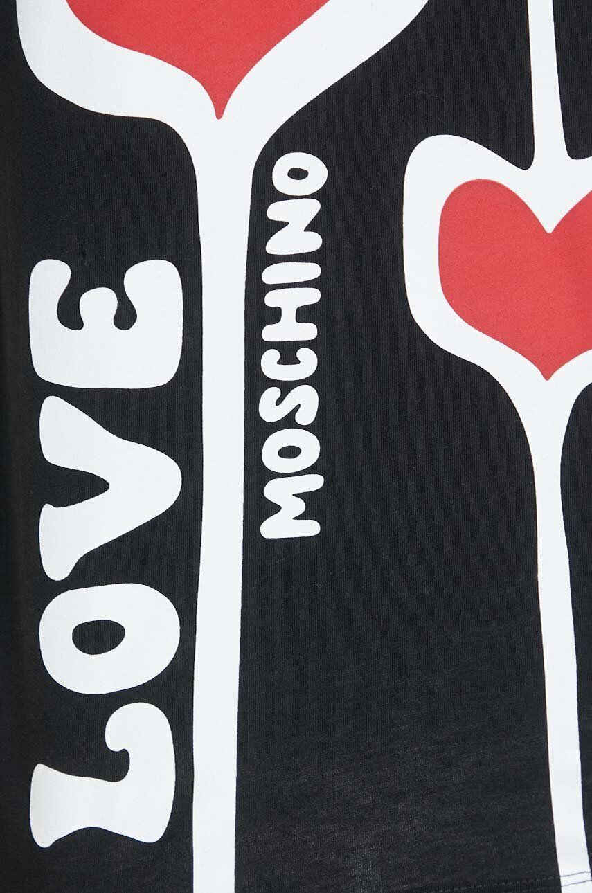 Love Moschino Bavlnené tričko čierna farba - Pepit.sk