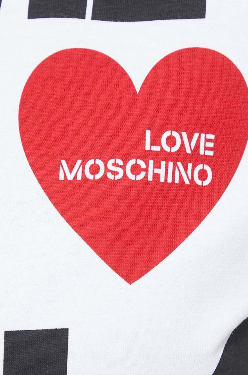 Love Moschino Bavlnené tričko biela farba - Pepit.sk