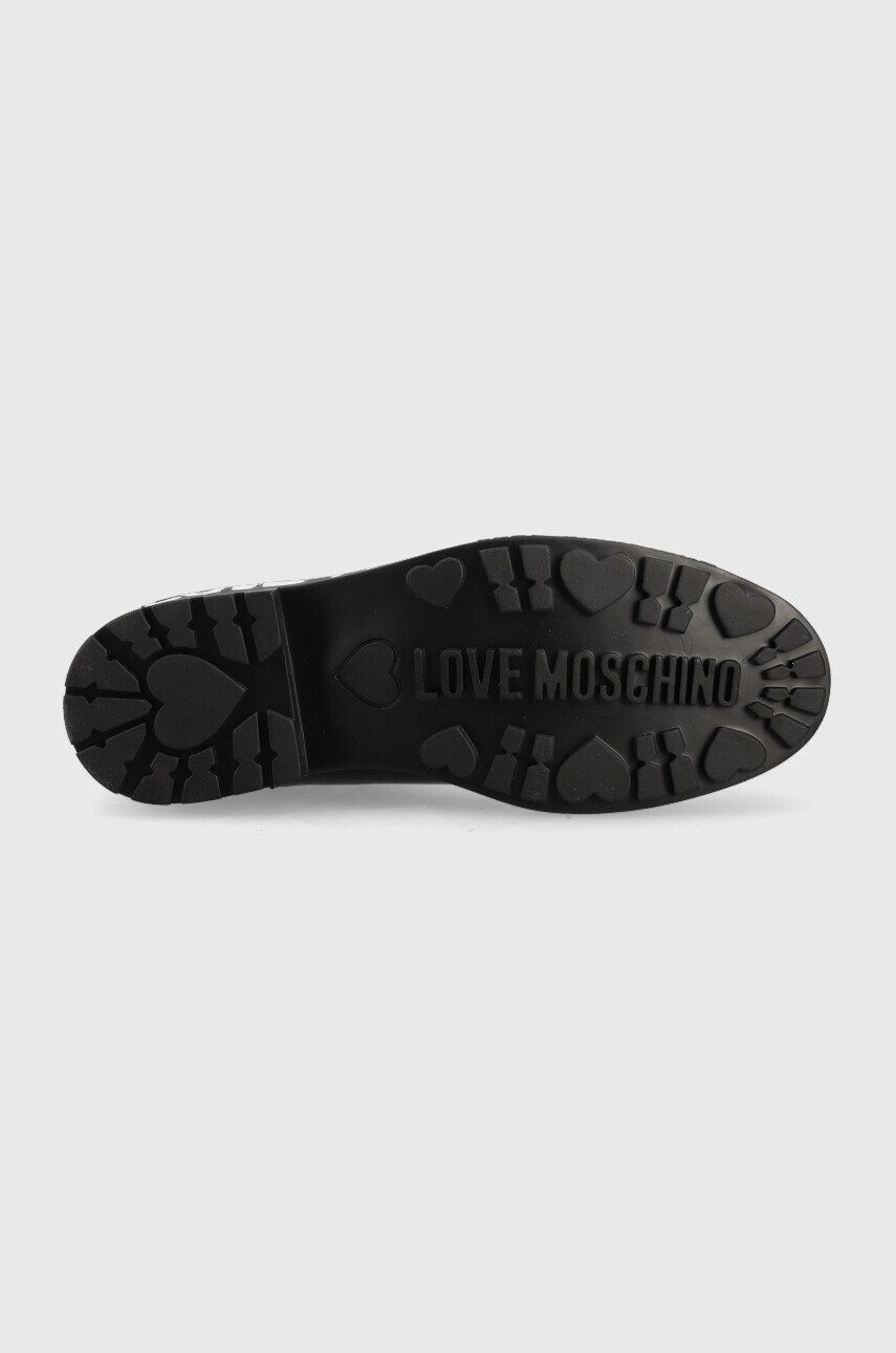 Love Moschino Kožené topánky chelsea dámske čierna farba na plochom podpätku - Pepit.sk