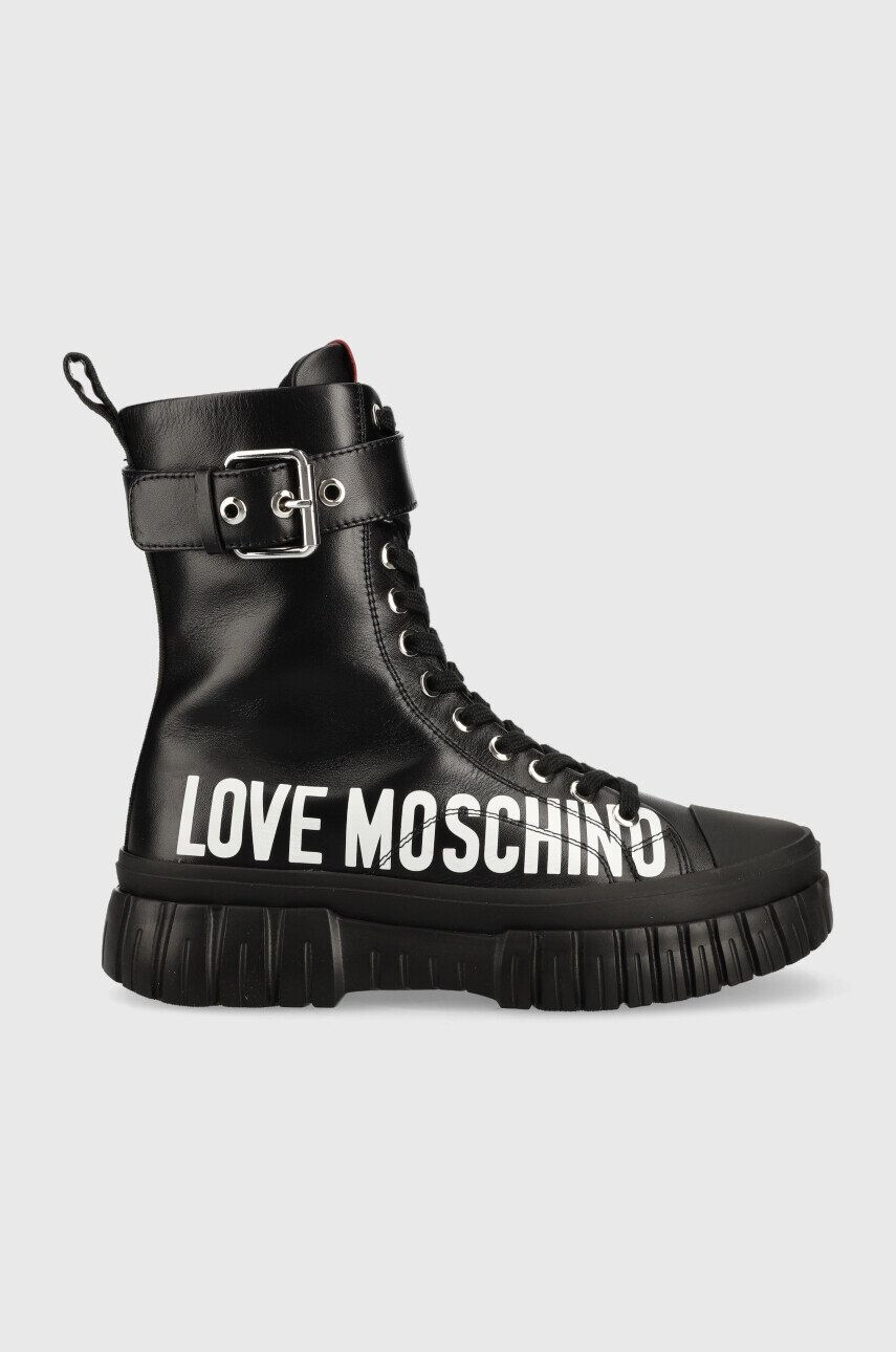 Love Moschino Kožené workery - Pepit.sk