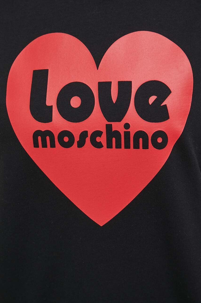 Love Moschino Mikina dámska čierna farba s potlačou - Pepit.sk