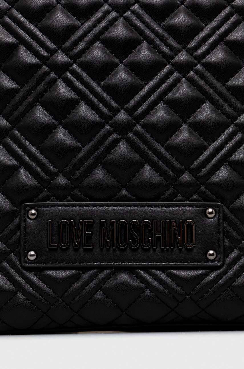 Love Moschino Ruksak dámsky čierna farba malý s nášivkou - Pepit.sk