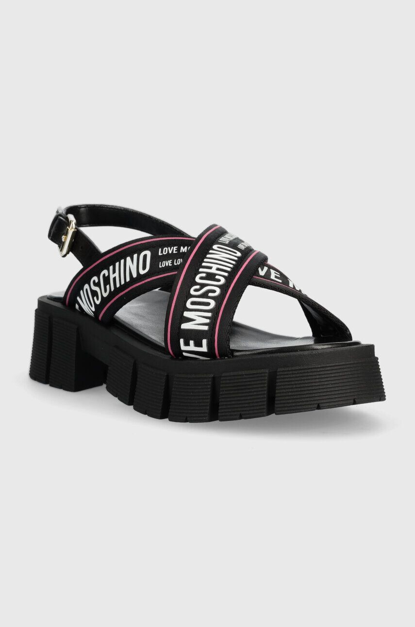 Love Moschino Sandále dámske čierna farba na platforme JA16186G0GIX200A - Pepit.sk