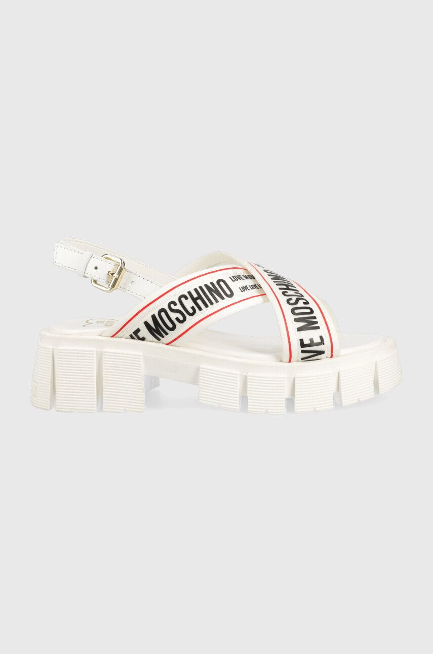 Love Moschino Sandále dámske biela farba na platforme JA16186G0GIX210A - Pepit.sk