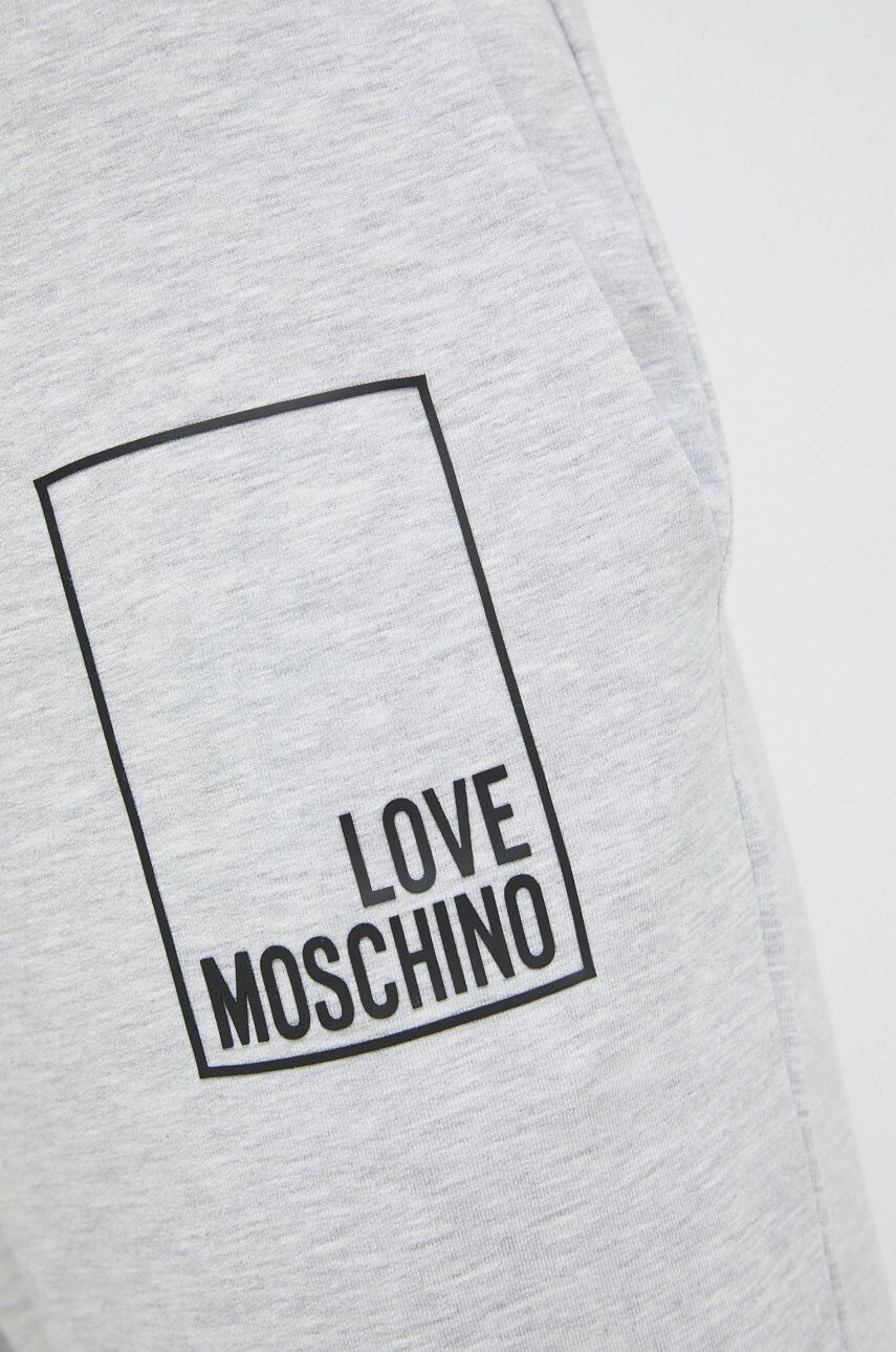 Love Moschino Tepláky dámske šedá farba s potlačou - Pepit.sk