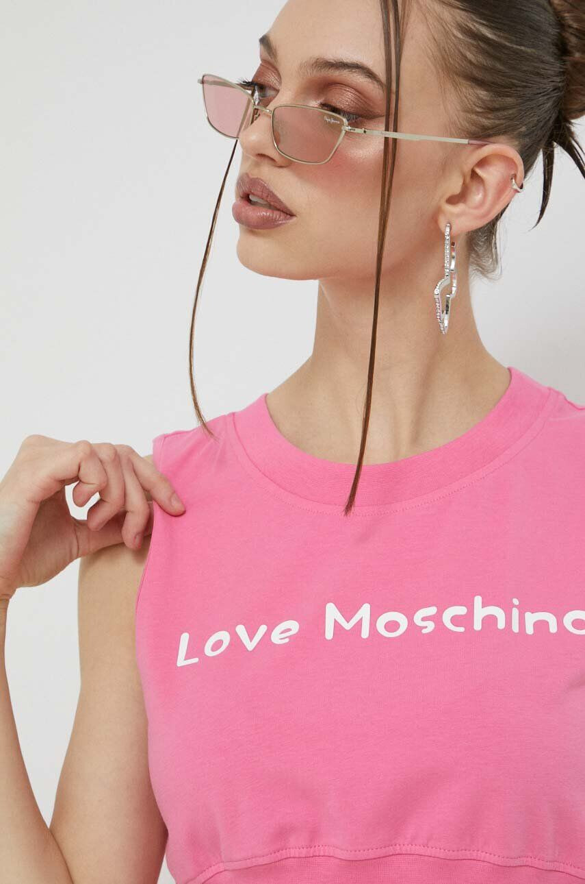 Love Moschino Top dámsky ružová farba - Pepit.sk