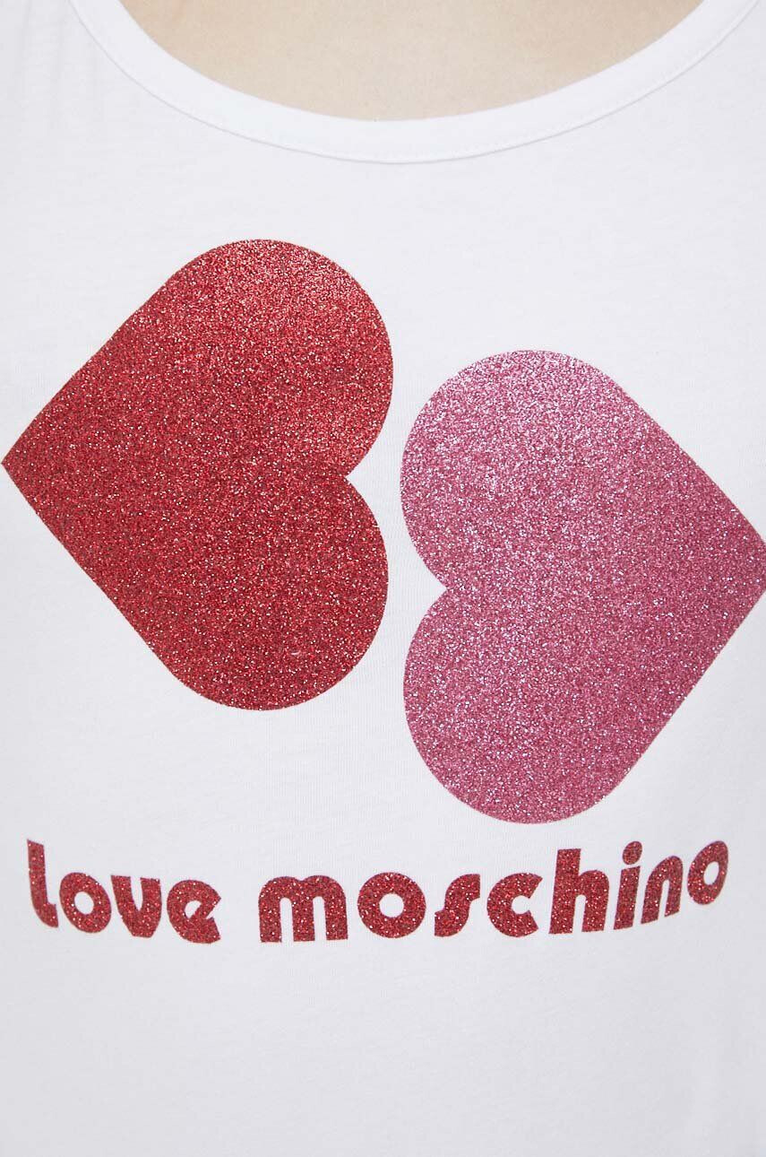 Love Moschino Top dámsky biela farba - Pepit.sk