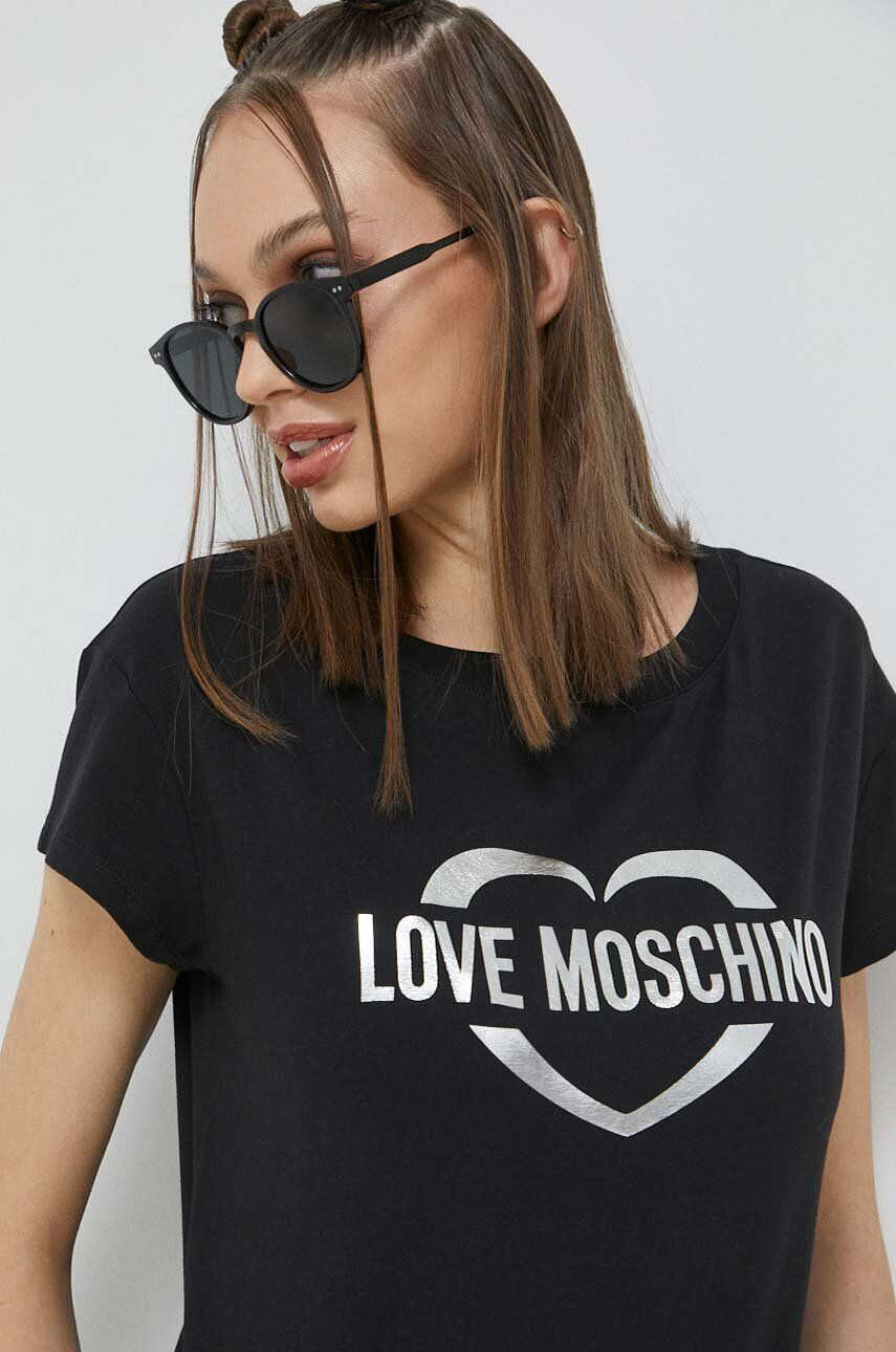 Love Moschino Tričko dámsky ružová farba - Pepit.sk