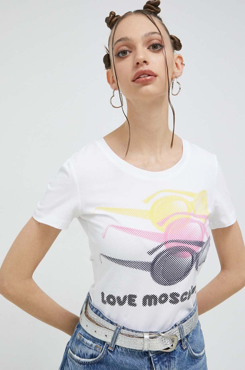 Love Moschino Tričko dámsky fialová farba - Pepit.sk