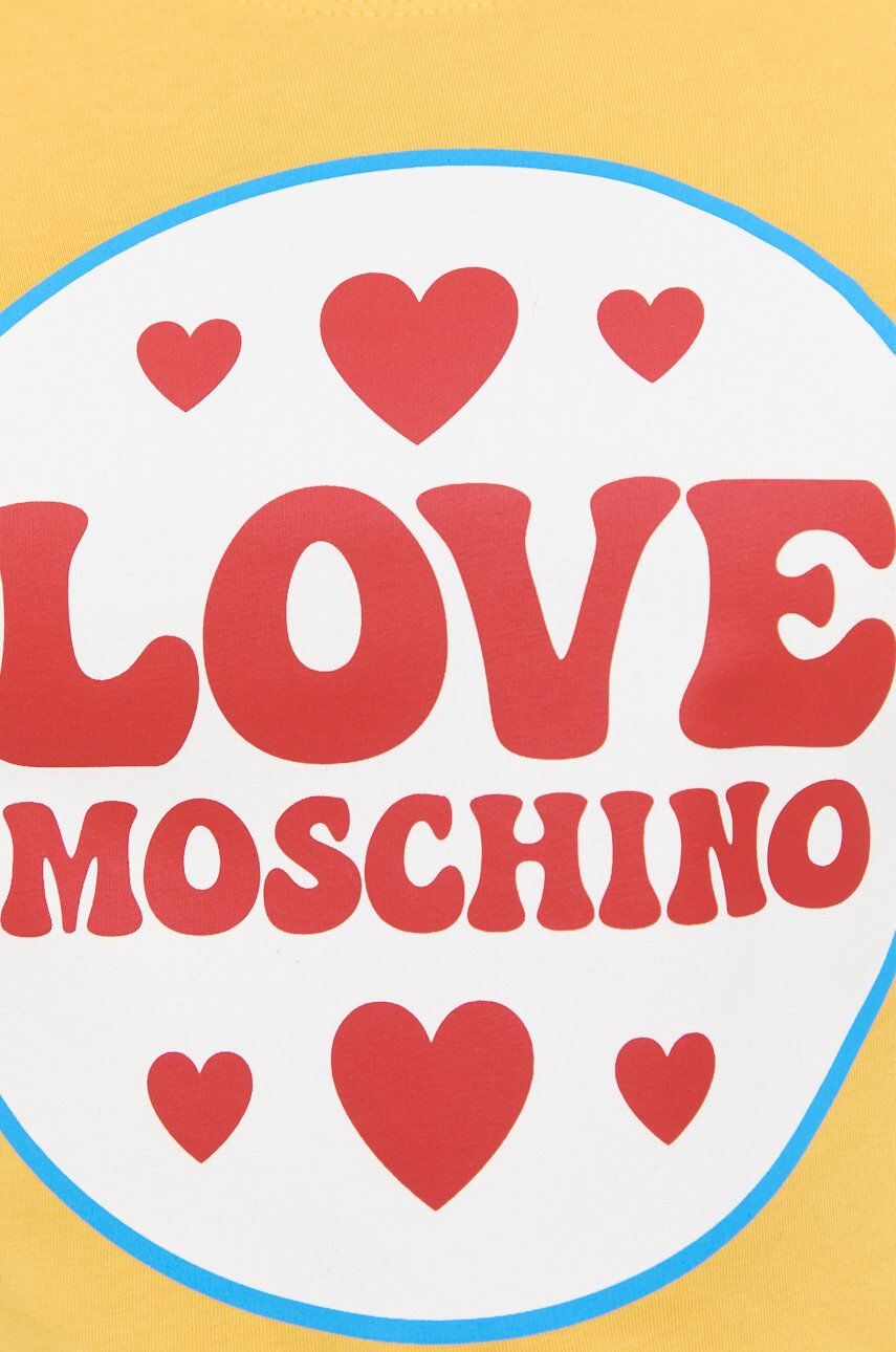 Love Moschino Tričko dámsky žltá farba - Pepit.sk