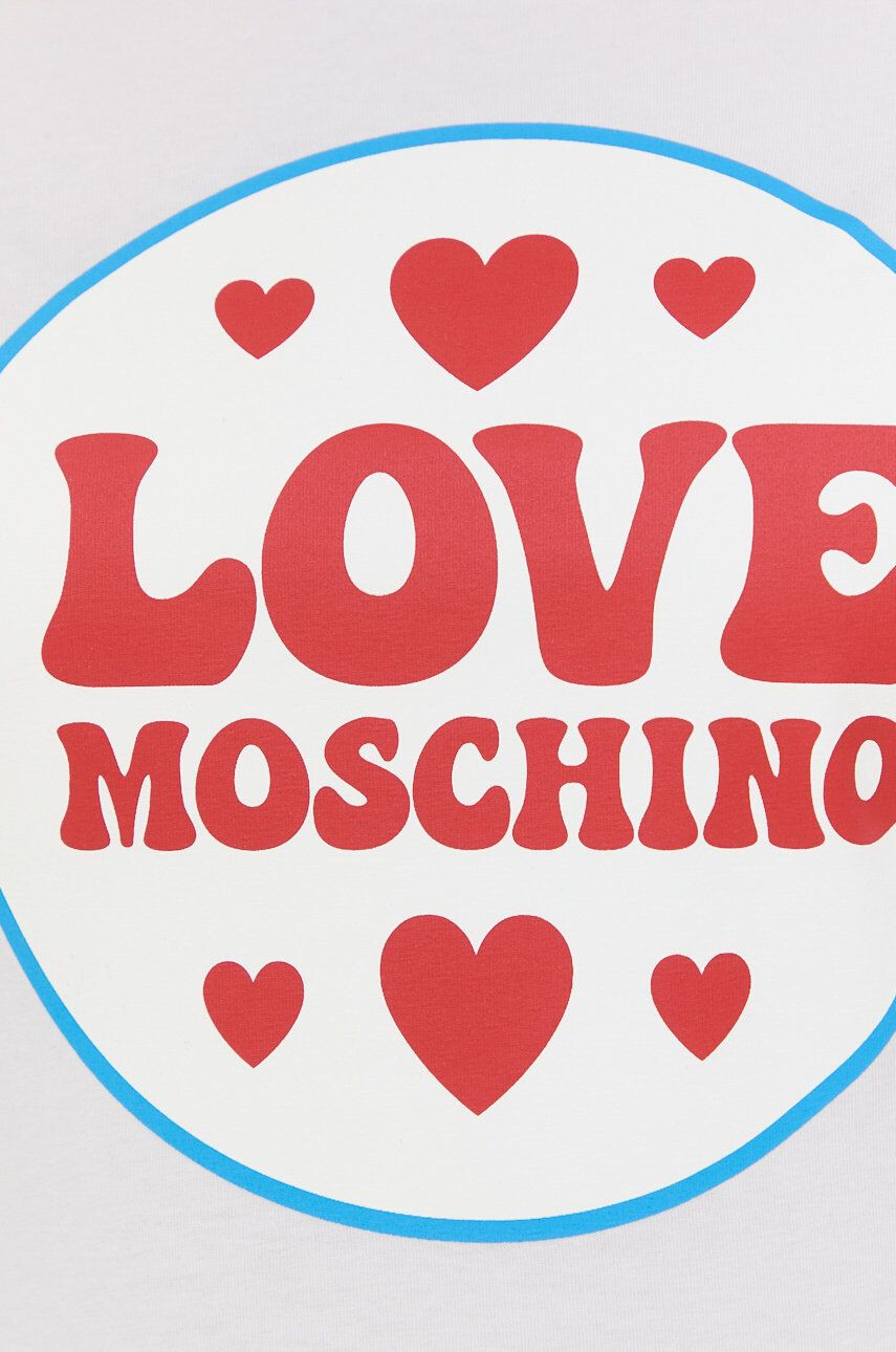 Love Moschino Tričko dámsky biela farba - Pepit.sk