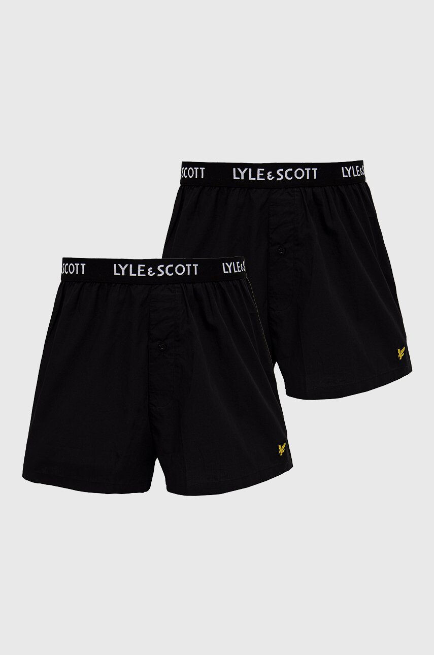 Lyle & Scott Bavlnené boxerky (2-pack) čierna farba - Pepit.sk