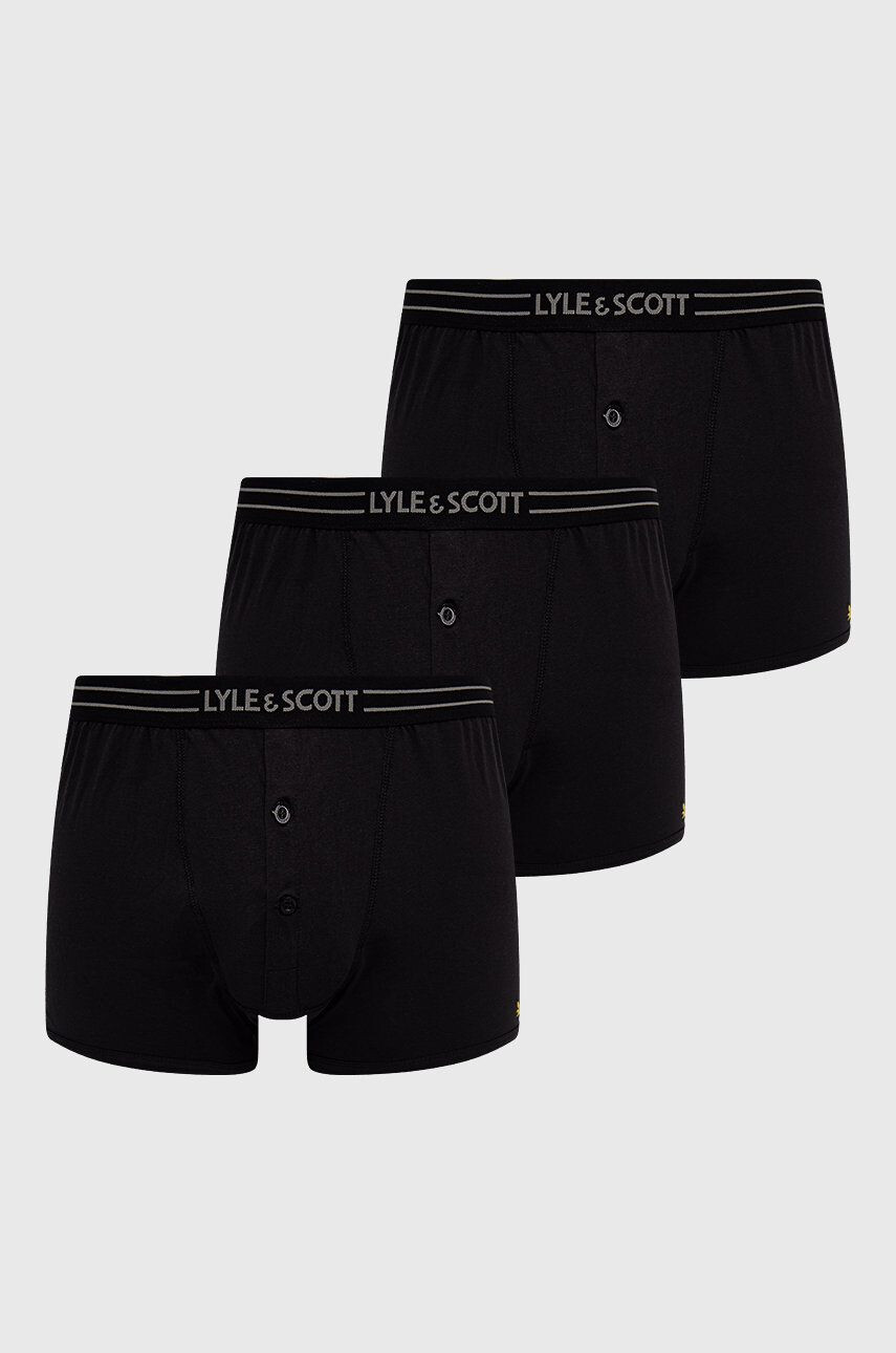 Lyle & Scott Boxerky (3-pack) čierna farba - Pepit.sk