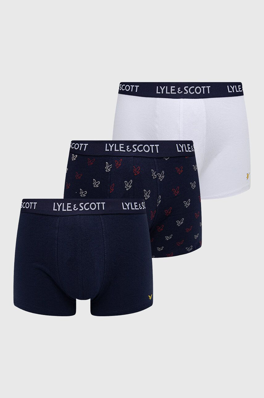 Lyle & Scott Boxerky (3-pack) tmavomodrá farba - Pepit.sk