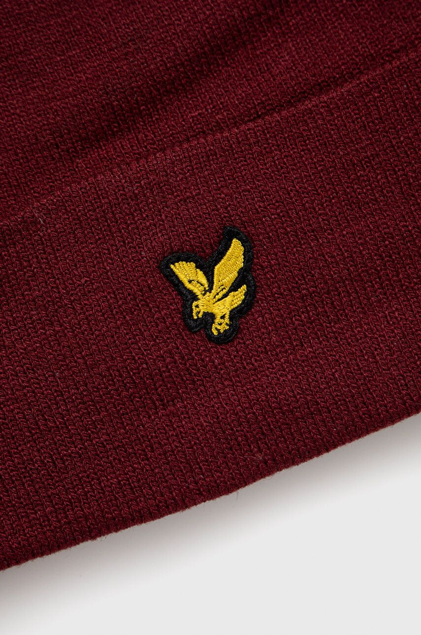 Lyle & Scott Čiapka bordová farba z tenkej pleteniny - Pepit.sk