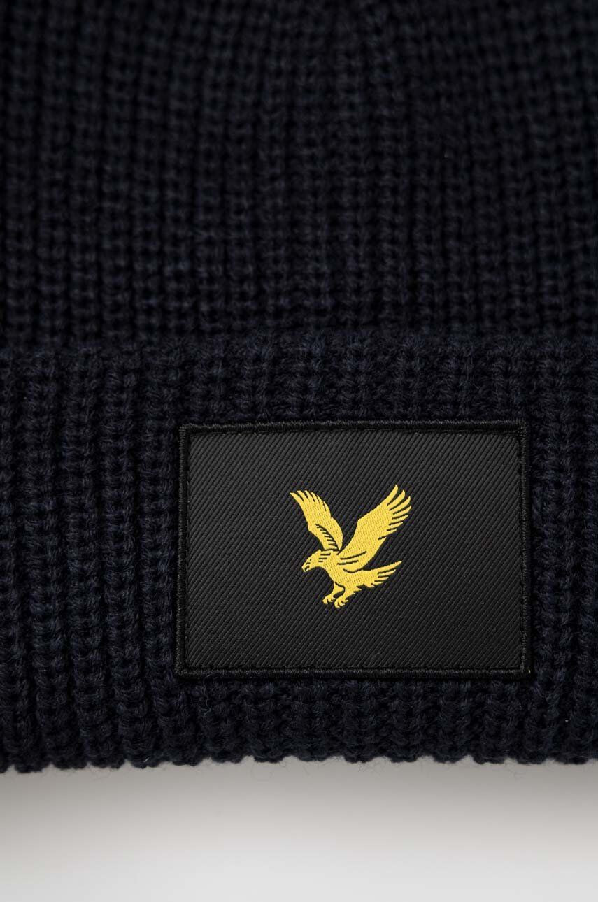 Lyle & Scott Čiapka tmavomodrá farba z hrubej pleteniny - Pepit.sk