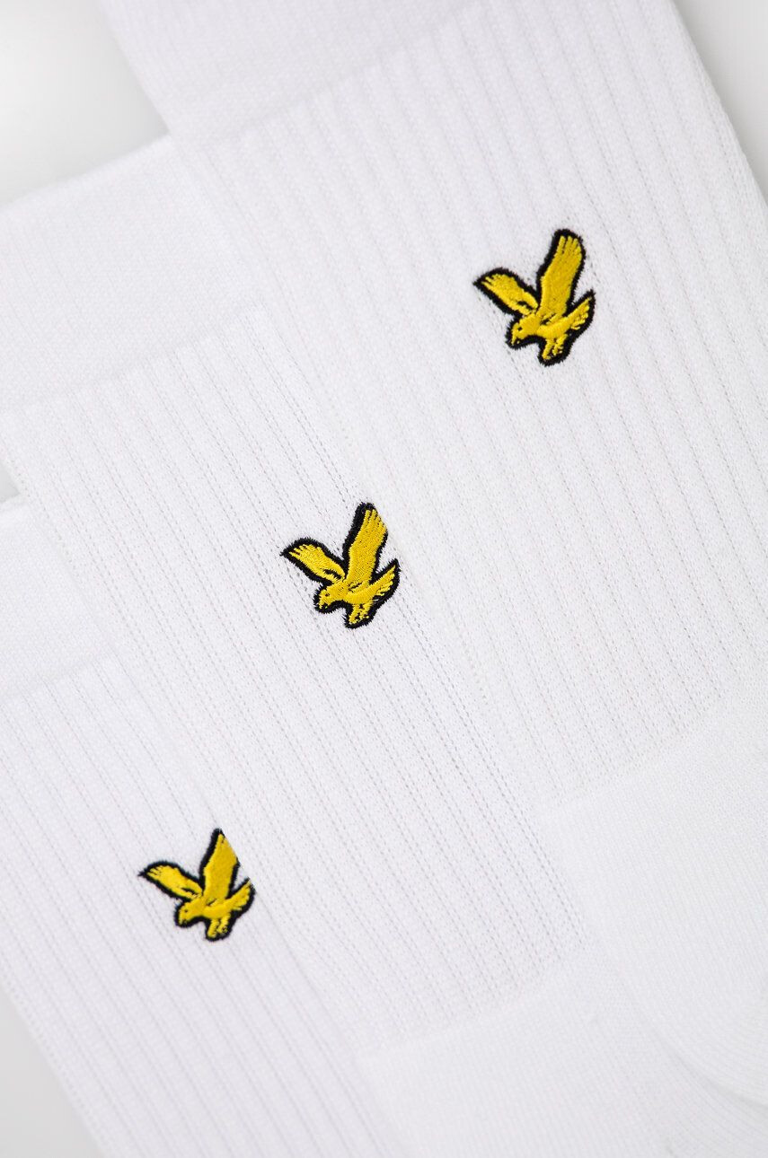 Lyle & Scott Ponožky (3-pack) biela farba - Pepit.sk