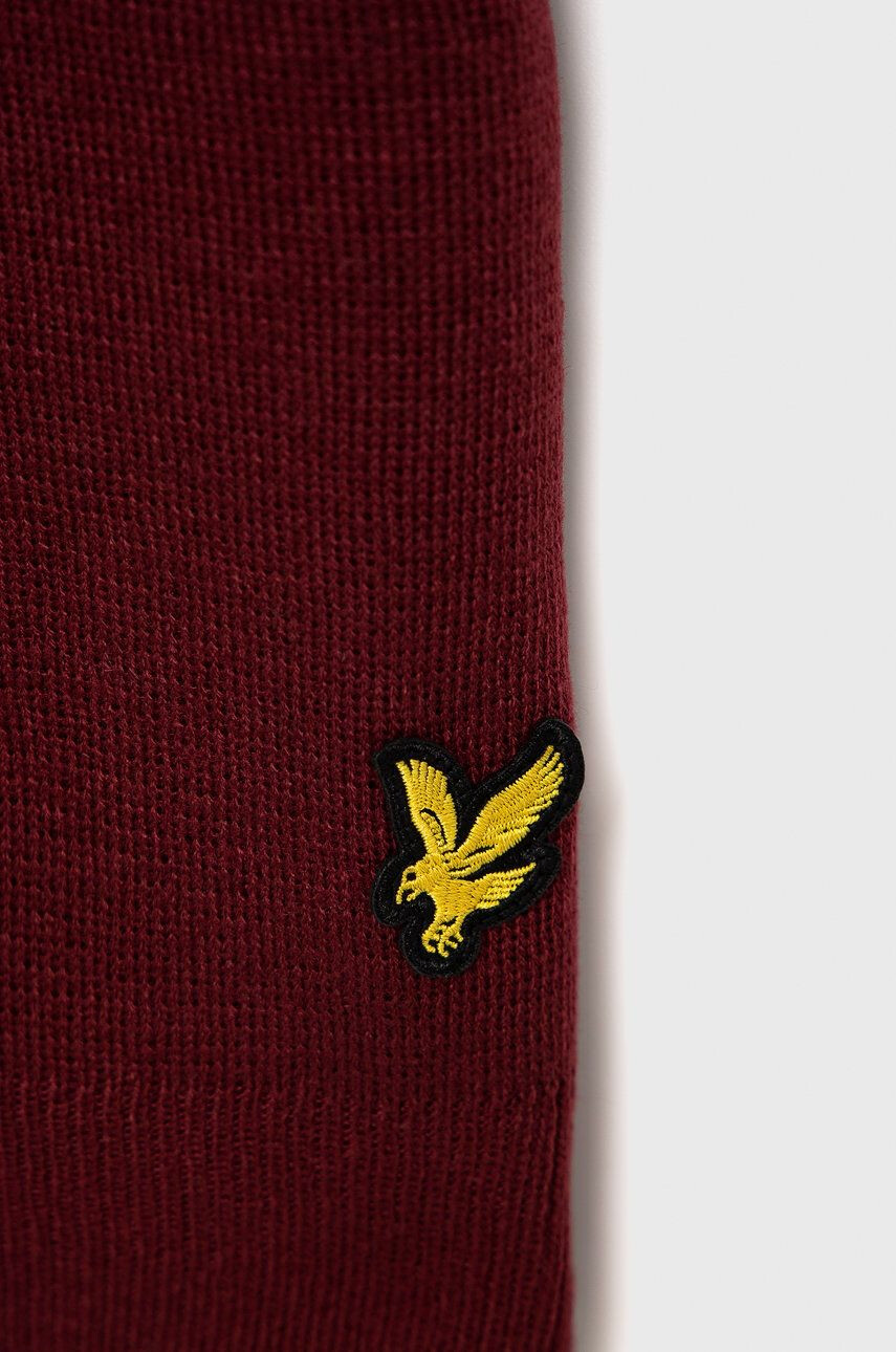 Lyle & Scott Šál bordová farba jednofarebný - Pepit.sk