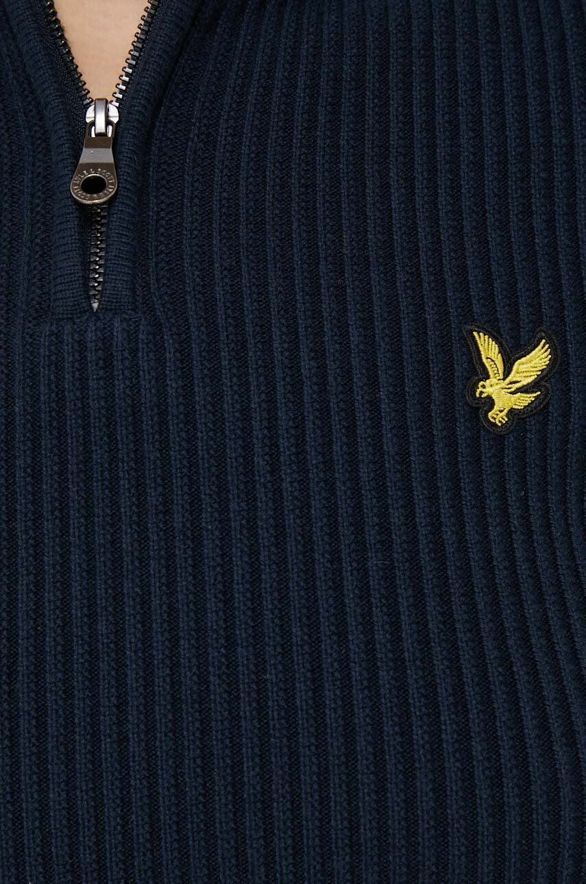 Lyle & Scott Sveter s prímesou vlny dámsky tmavomodrá farba teplý - Pepit.sk