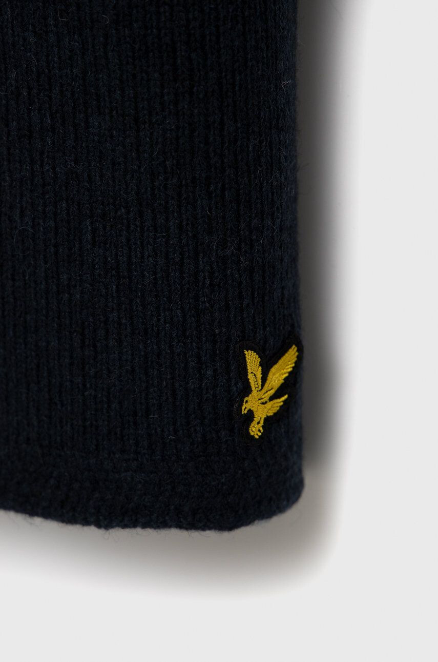 Lyle & Scott Vlnený šál tmavomodrá farba jednofarebný - Pepit.sk