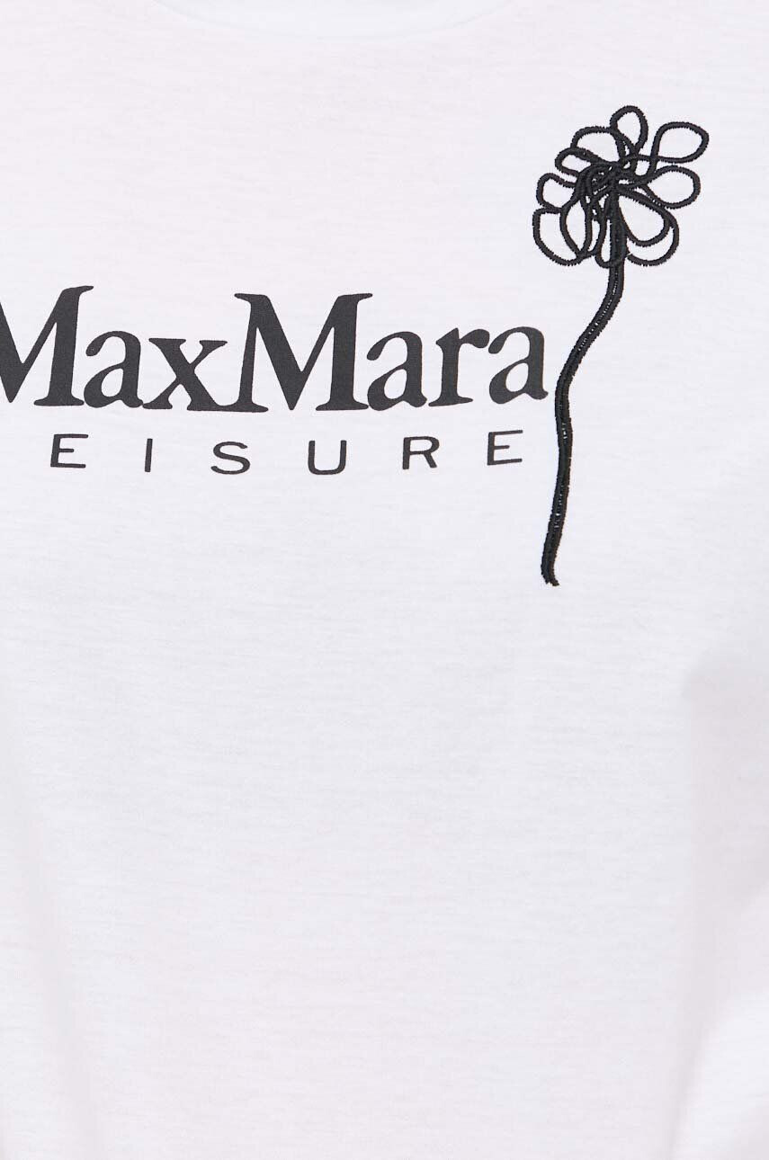 Max Mara Leisure Bavlnené tričko čierna farba - Pepit.sk