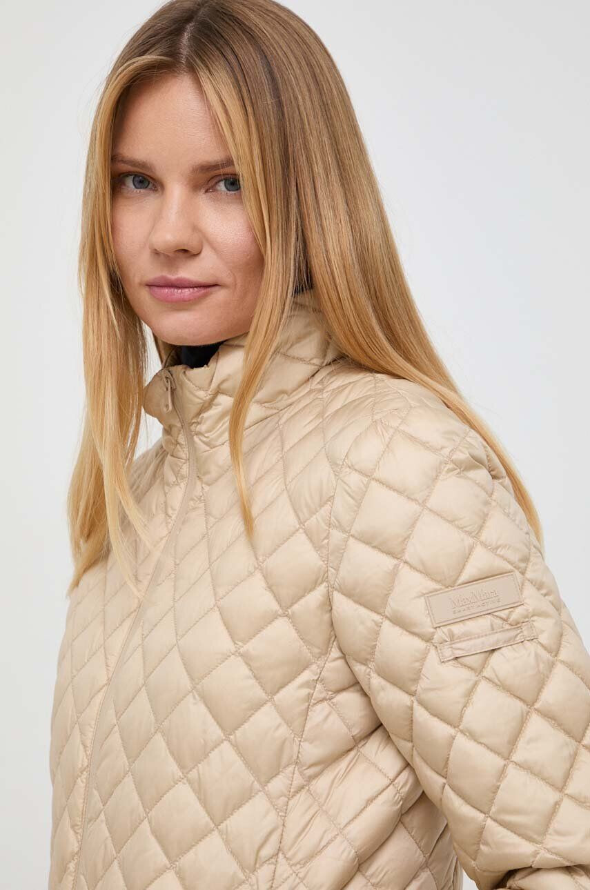 Max Mara Leisure Páperová bunda bomber dámska béžová farba prechodná - Pepit.sk