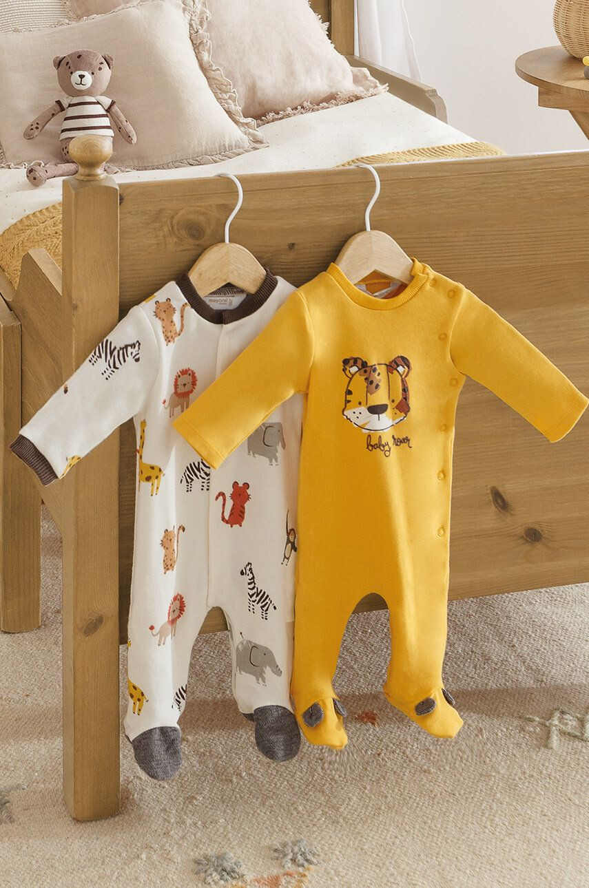 Mayoral Newborn Dupačky pre bábätká (2-pack) + śliniak - Pepit.sk