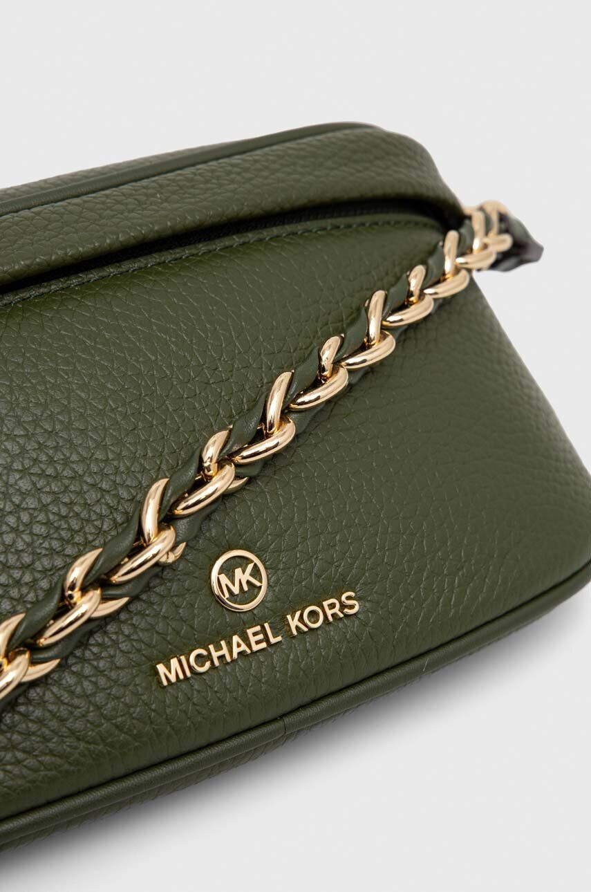 MICHAEL Michael Kors Kožená kabelka zelená farba - Pepit.sk