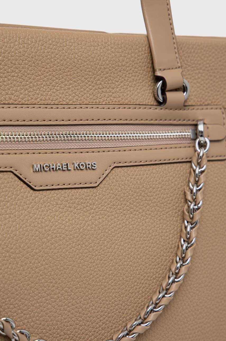 MICHAEL Michael Kors Kožená kabelka hnedá farba - Pepit.sk