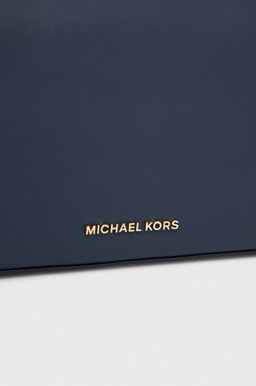 MICHAEL Michael Kors Kožená kabelka tmavomodrá farba - Pepit.sk