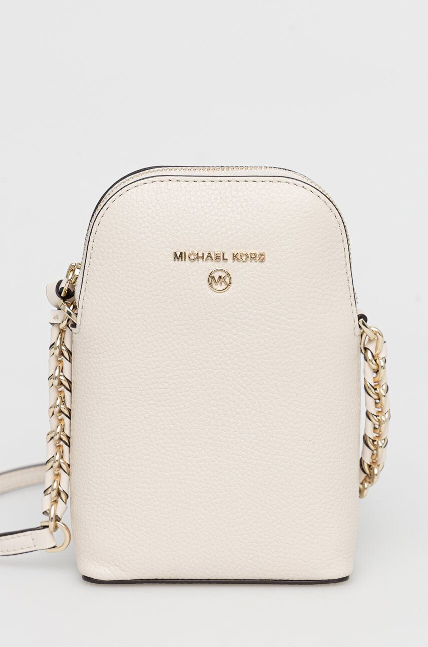 MICHAEL Michael Kors Kožená kabelka béžová farba - Pepit.sk