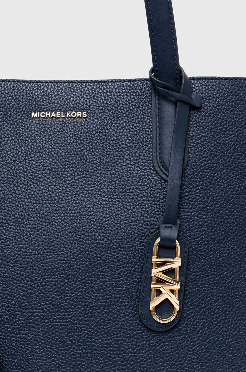 MICHAEL Michael Kors Obojstranná kožená taška tmavomodrá farba - Pepit.sk