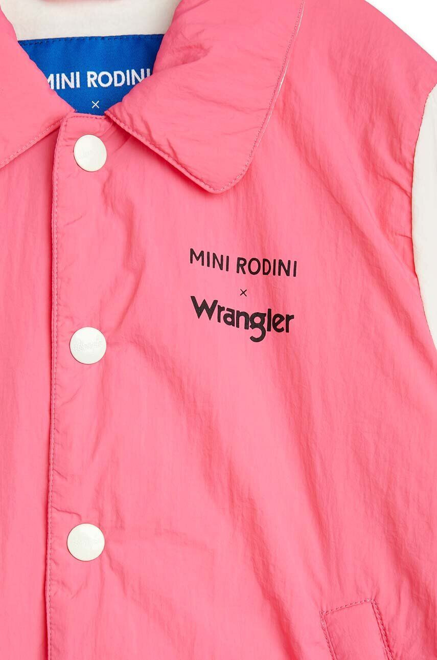 Mini Rodini Detská bunda x Wrangler ružová farba - Pepit.sk