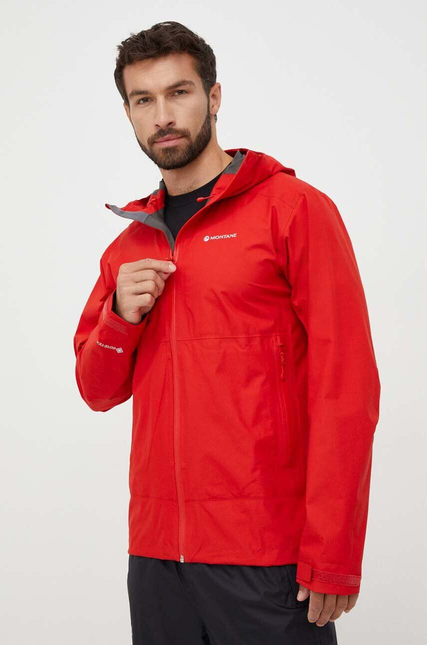 Montane Nepremokavá bunda Spirit Lite pánska červená farba gore-tex - Pepit.sk