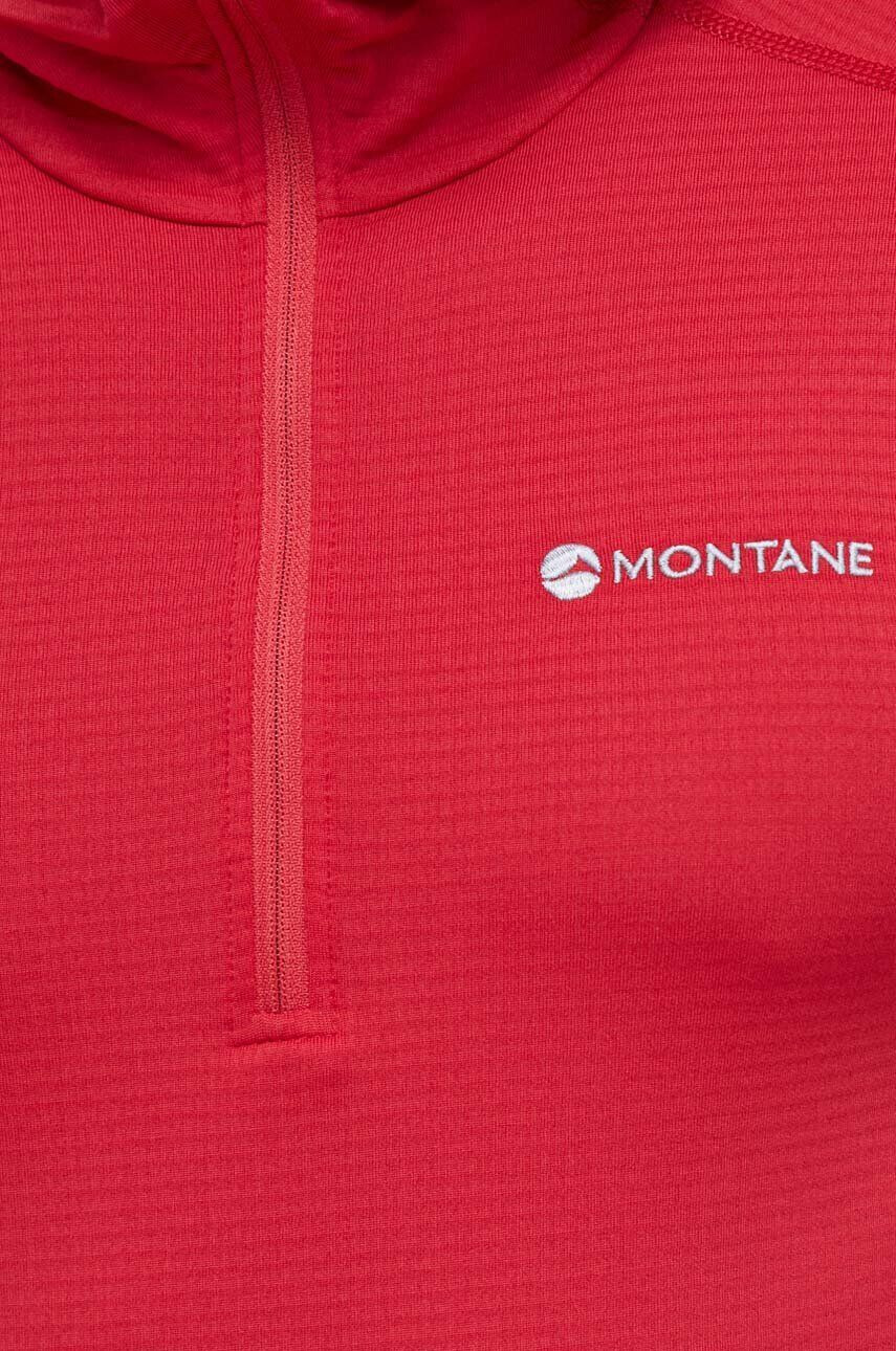 Montane Športová mikina Protium Lite červená farba s kapucňou jednofarebná - Pepit.sk