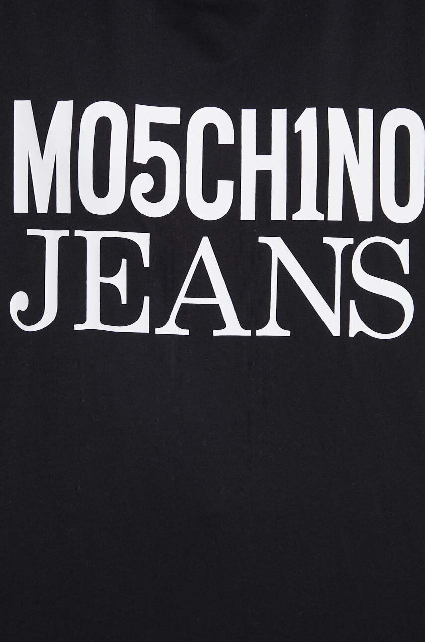 Moschino Jeans Bavlnené tričko čierna farba - Pepit.sk