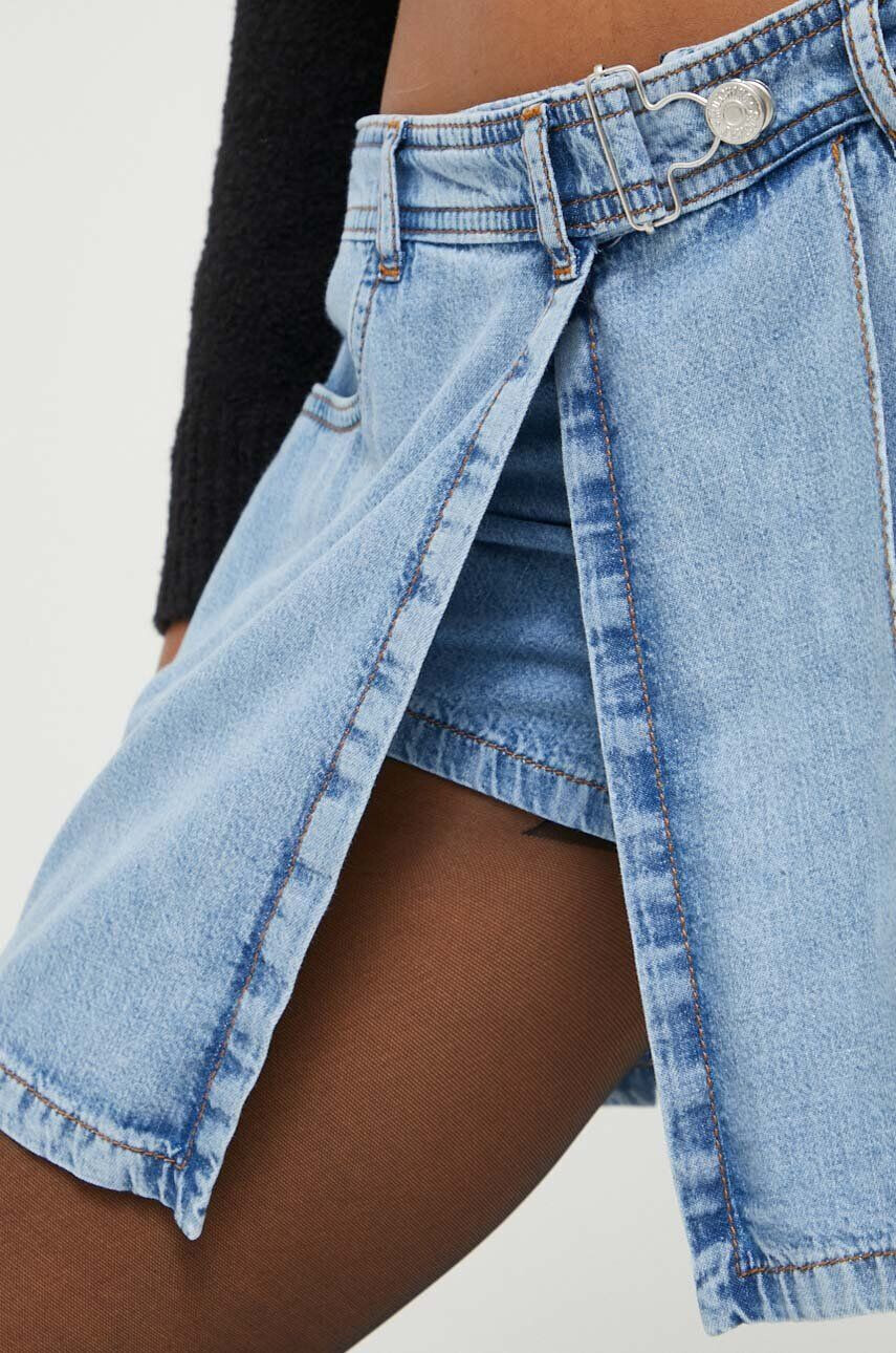 Moschino Jeans Rifľová sukňa mini áčkový strih - Pepit.sk