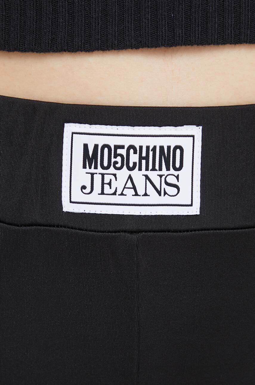 Moschino Jeans Šortky dámske čierna farba jednofarebné vysoký pás - Pepit.sk