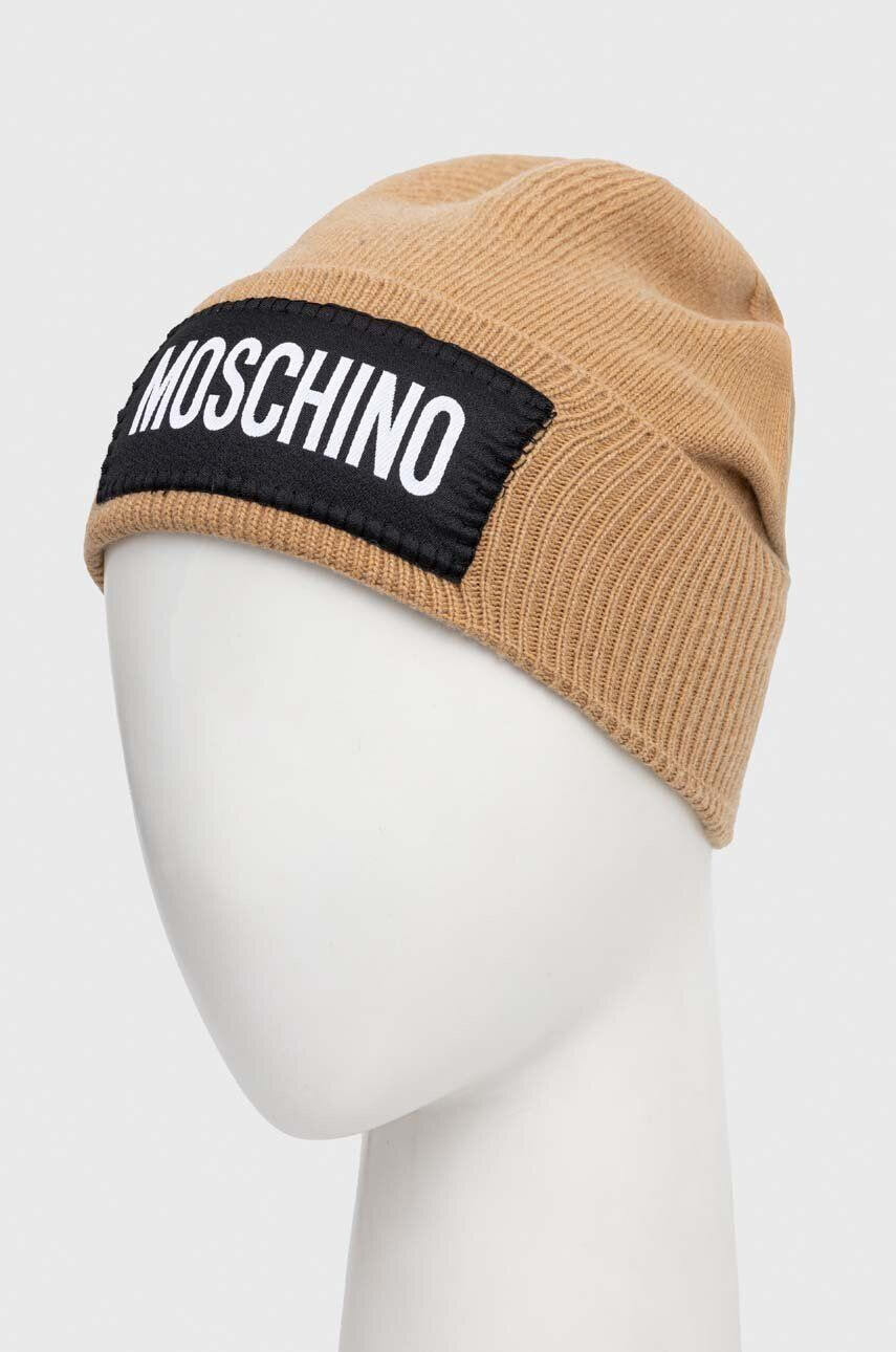 Moschino Kašmírová čiapka hnedá farba vlnená - Pepit.sk